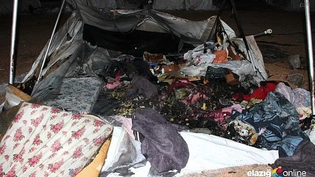 Çadır kentte yangın çıktı, 8 kişi dumandan etkilendi