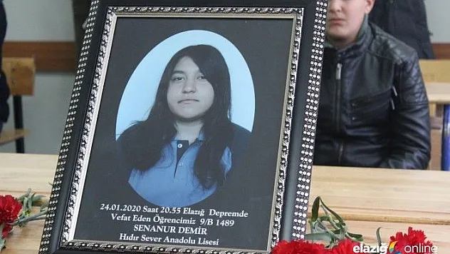 Depremde ölen Sena Nur'un masası boş kaldı