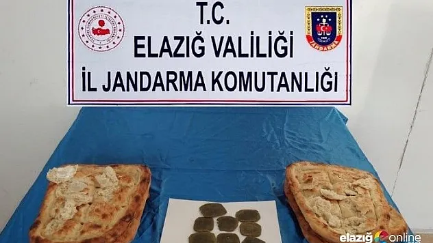 Elazığ'da pide arasında uyuşturucu ele geçirildi