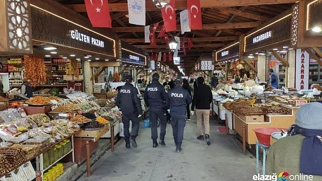 Elazığ Kapalı Çarşı'da korona virüs tedbirleri