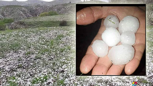 Alacakaya da misket büyüklüğünde dolu yağdı
