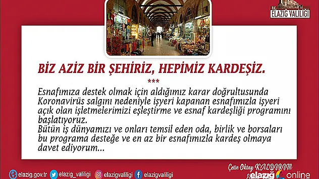 Elazığ'da &quotEsnaf Kardeşliği&quot programı