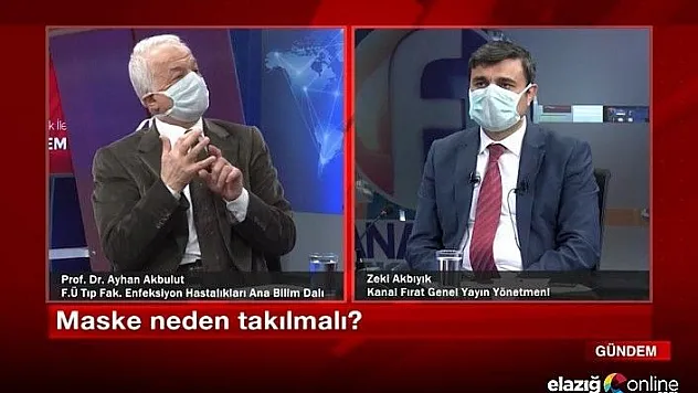 Elazığ'da televizyon programını maske takıp yaptılar