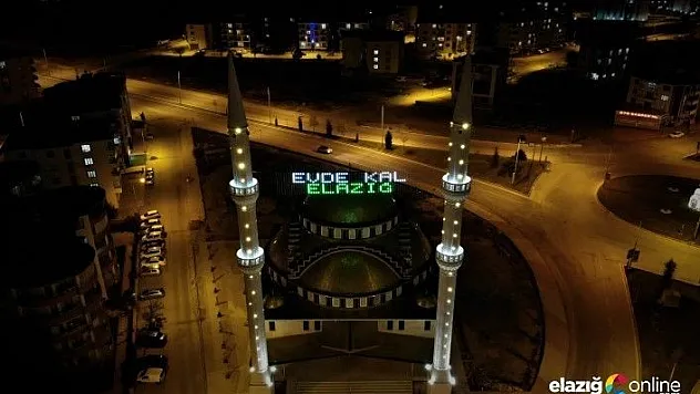 Elazığ'da mahyalı 'Evde Kal' uyarısı