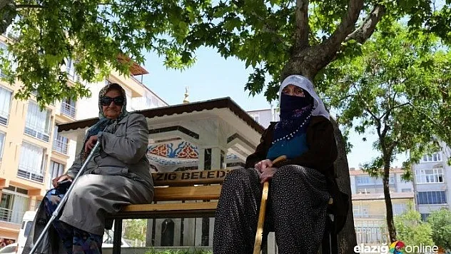 Elazığ'da 65 yaş ve üzerindekiler güneşli havanın tadını çıkardı