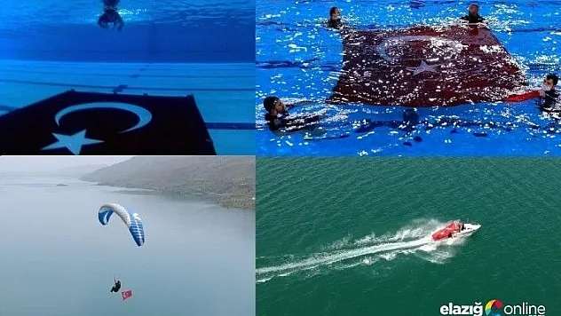 Elazığ'da hava ve suda bayraklı '19 Mayıs' kutlaması