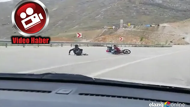 Motosikletle kaza anı cep telefonu kamerasına yansıdı