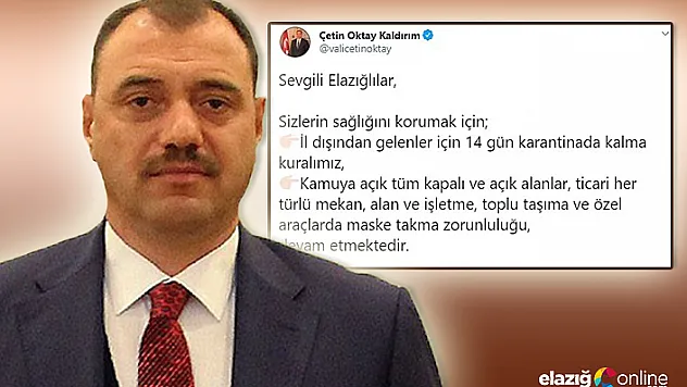 Vali Kaldırım, uyardı!