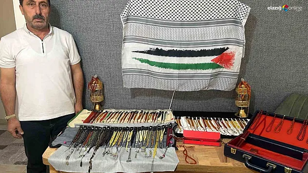 35 yıllık tespih koleksiyonunu Gazze için satışa çıkardı