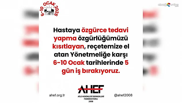Aile Hekimleri Elazığ'da 2025'e Eylemle Giriş Yapıyor: İş Bırakma Tarihleri Açıklandı!