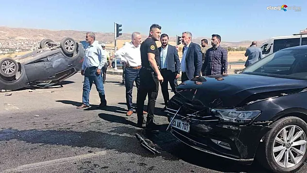 AK Parti Elazığ İl Başkanı Yıldırım'ın bulunduğu araç kaza yaptı