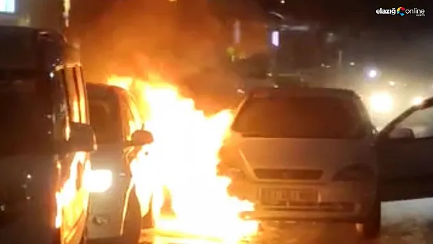 Alevler park halindeki araca sıçradı