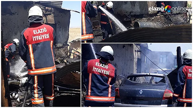 Aydıncık Köyü'nde ev ve araç yangını