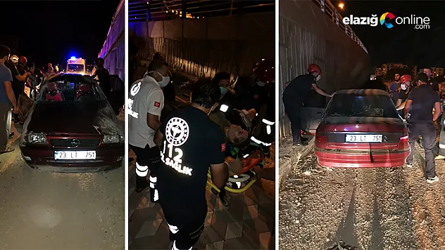 Aynı yerde ikinci kaza, otomobil üst geçitten uçtu!