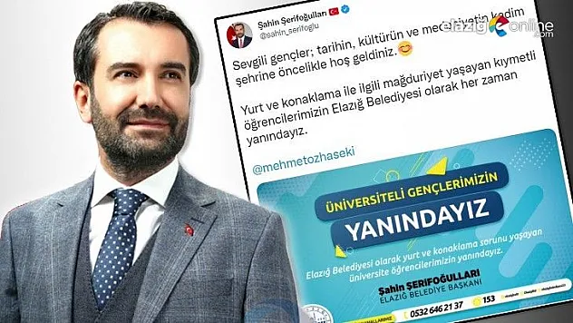 Başkan Şerifoğulları'ndan üniversite öğrencilerine destek