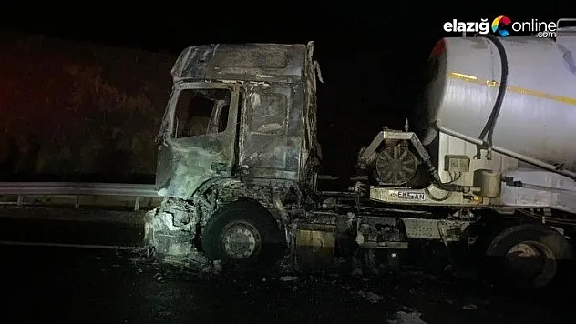 Beton mikseri alev alev yandı