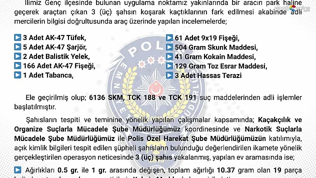 Bingöl'de 2 şüpheli tutuklandı