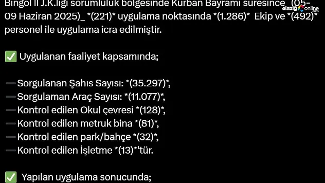 Bingöl'de aranan 390 şüpheli yakalandı