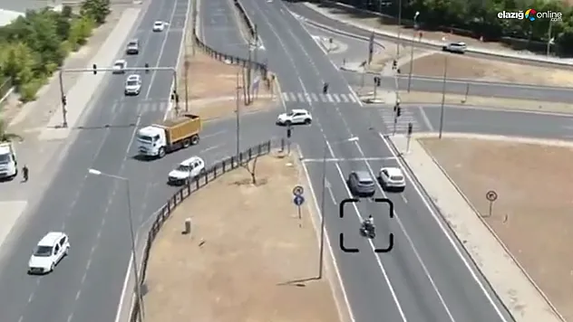 Bingöl'de dron destekli trafik denetiminde plakasız motosiklete ceza