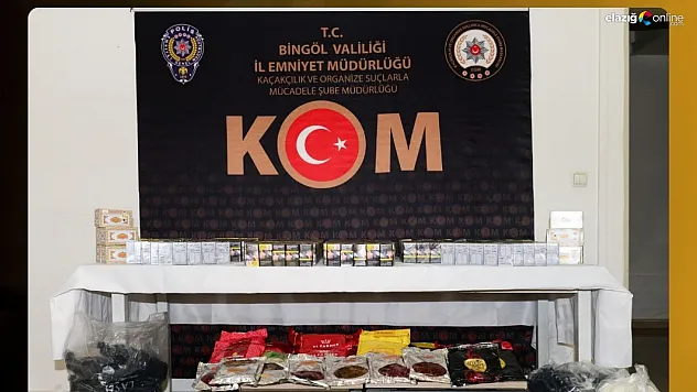 Bingöl'de gümrük kaçağı tütün ve mamülleri ele geçirildi