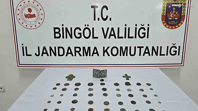 Bingöl'de jandarma ekipleri tarihi eser objeler ele geçirdi
