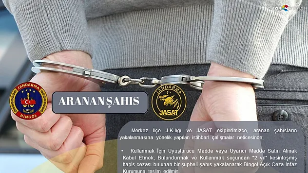 Bingöl'de kesinleşmiş hapis cezası bulunan 2 kişi yakalandı