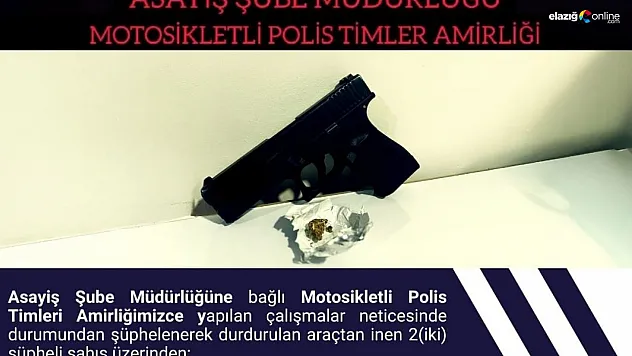 Bingöl'de ruhsatsız tabanca  ve uyuşturucu ele geçirildi