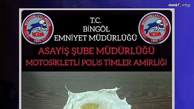 Bingöl'de uyuşturucu operasyonu
