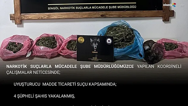 Bingöl'de uyuşturucu operasyonu: 3 tutuklama