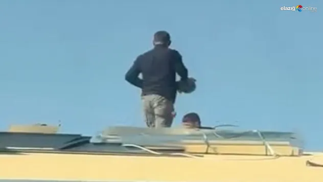 Elazığ'da İnşaatta Tehlikeli Anlar: Hiçbir Güvenlik Önlemi Yok!