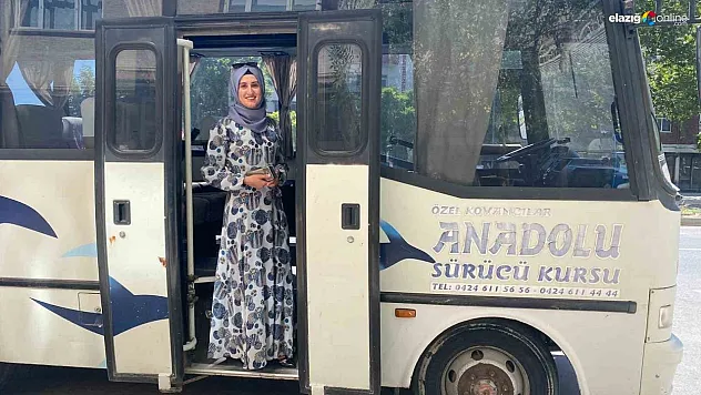 Kovancılar'ın ilk D sınıfı ehliyetli kadın sürücüsü oldu