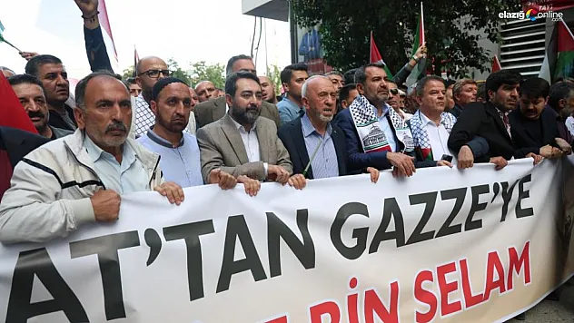 Elazığ'da binlerce kişi Filistin için yürüdü