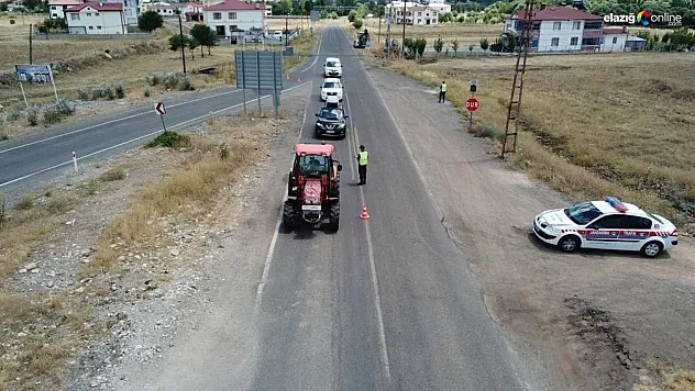 Elazığ jandarmasından dron destekli trafik denetimi