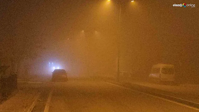 Elazığ'da gece bastıran sis sürücülere zor anlar yaşattı