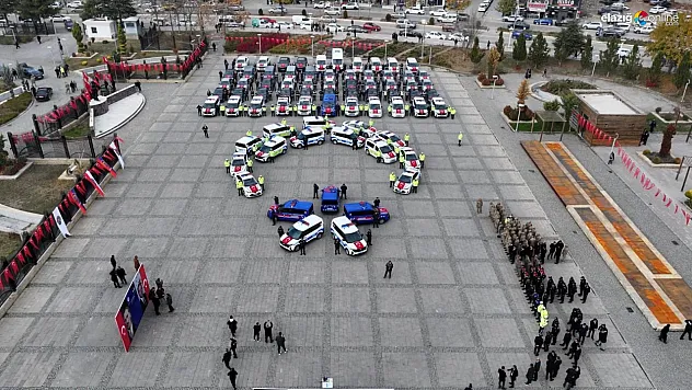Elazığ'da geniş katılımlı törenle 84 güvenlik aracı hizmete alındı