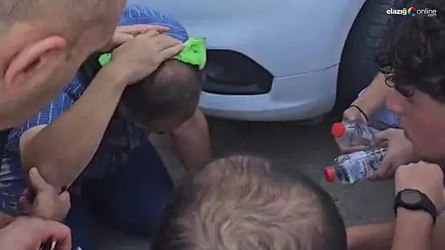 Elazığ'da İnşaatın Altından Geçerken Kafasına Tuğla Düştü!