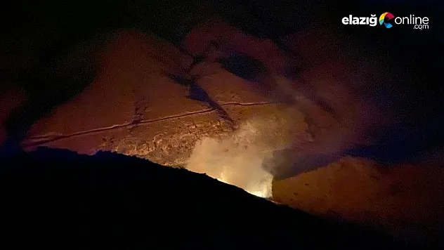 Elazığ'da örtü yangını, ekipler müdahale ediyor