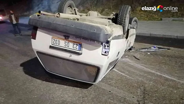 Harput yolunda otomobil takla attı