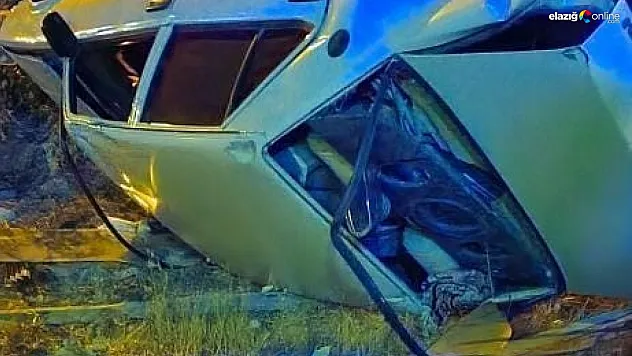 Elazığ'da bahçeye giren otomobil takla attı!