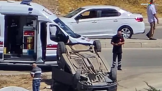 Elazığ'da Otomobil Takla Attı, Sürücü Hafif Yaralandı!