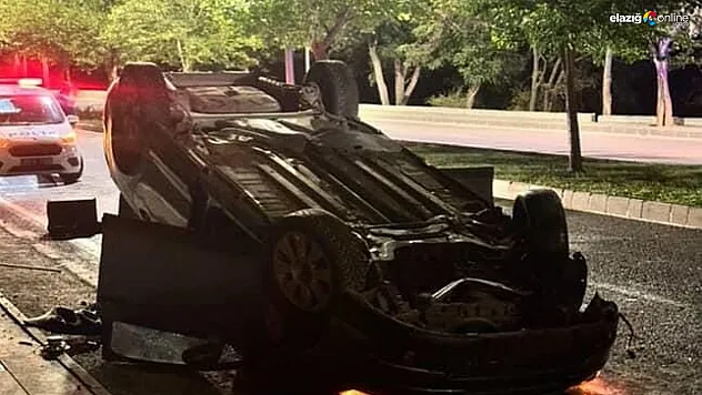 Elazığ'da Trafik Kazası: Direksiyon Hakimiyetini Kaybeden Sürücü Takla Attı!