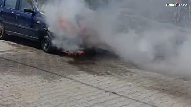 Karakoçan'da Park Halindeki Otomobil Alev Alev Yandı!