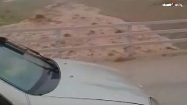 Şiddetli yağış sonrası Baskil Şalmot deresi coştu