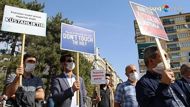 Elazığ'da STK'lardan Fransa Cumhurbaşkanı Macron'a tepki