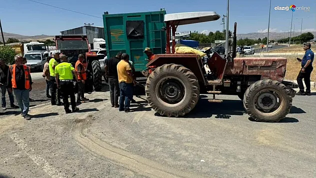 Elazığ'da Trafik Kazası! Traktör ile Otomobil Çarpıştı, 3 Yaralı!