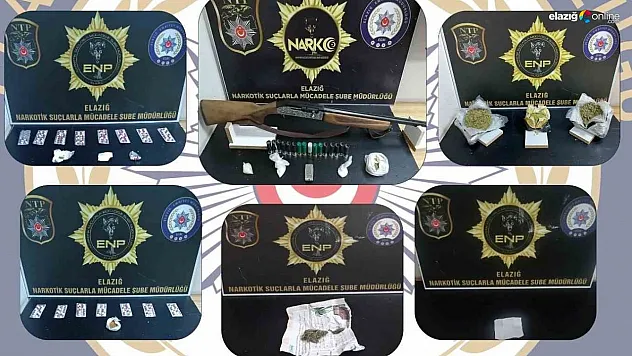 Elazığ'da narkotik operasyonu: Kilolarca uyuşturucu ve silah ele geçirildi
