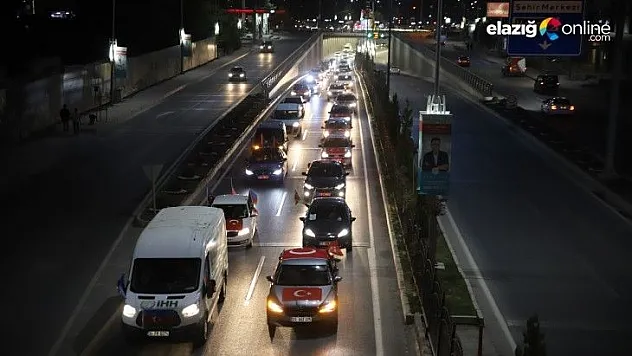 Elazığ'dan Azerbaycan'a 100 araçla destek konvoyu