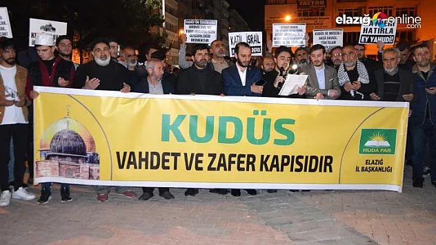 Elazığ HÜDA PAR'dan Mescid-i Aksa baskınına protesto