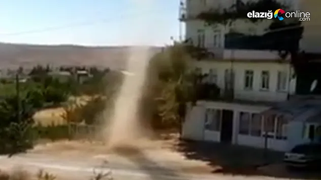 Elazığ'ın Baskil ilçesinde kısa süreli hortum etkili oldu