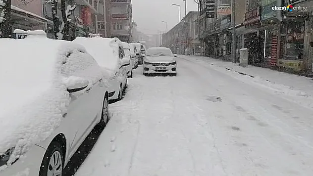Elazığ'ın ilçelerinde kar yağışı etkili oldu